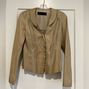 Elie Tahari Size 0 leather coat